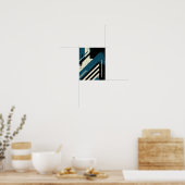 Industrieel geometrisch patroon met grunge textuur poster (Keuken)