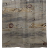 Industrieel Grijs Bruin Hout Rustieke Schuur Boerd Douchegordijn (Voorkant)