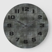 Industrieel grijs metaal grote klok (Voorkant)