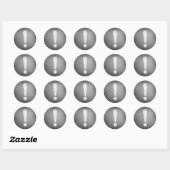 Industrieel Grunge Uitroepteken Symbool Ronde Sticker (Vel)