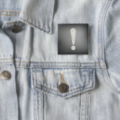 Industrieel Grunge Uitroepteken Symbool Vierkante Button 5,1 Cm (In situ)