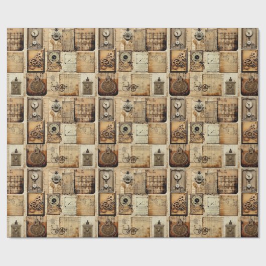 Industrieel Grunge Verpakkingsdocument Cadeaupapier (Vlak)