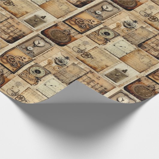  Industrieel Grunge Verpakkingsdocument Cadeaupapier (Hoek)