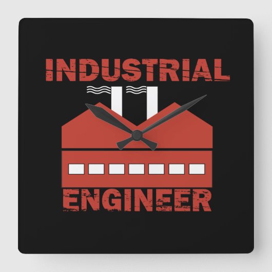 industrieel ingenieur vierkante klok (Voorkant)