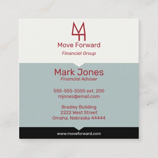 Industrieel kleurenblok vierkante visitekaartje (Achterkant)