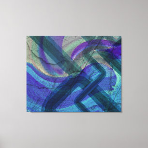 Industrieel landschap Abstract 4 gestrekt canvas