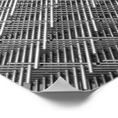 Industrieel maaspatroon van staalraster poster (Hoek)