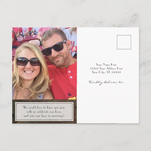 Industrieel Magazijn Urban Brick String Lights Aankondigingskaart (Achterkant)