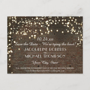 Industrieel magazijn Urban Brick String Lights Aankondigingskaart