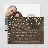 Industrieel Magazijn Urban Brick String Lights Aankondigingskaart (Voorkant / Achterkant)