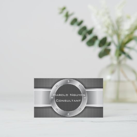 Industrieel Mesh Metallic Roestvrij Staal Visitekaartje (Staand voorkant)