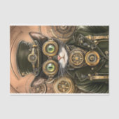 Industrieel Messing Steampunk Cat Kat AB7 Decoupag Tissuepapier (Voorkant)