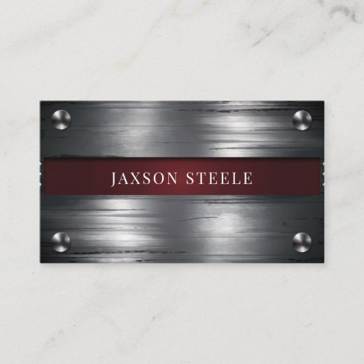 Industrieel metaal en Bourgogne accent Visitekaartje (Voorkant)