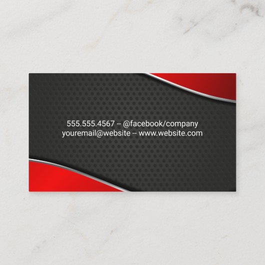 Industrieel | Metaal | Zittig | Eenvoudig minimaal Visitekaartje (Achterkant)