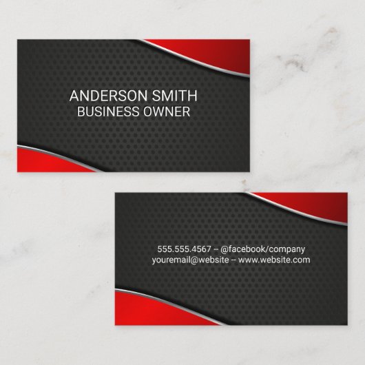 Industrieel | Metaal | Zittig | Eenvoudig minimaal Visitekaartje (Voorkant / Achterkant)