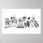 Industrieel Metallurgisch Combinatie Silhouet Post Poster (Voorkant)