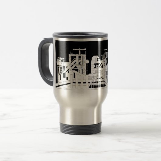 industrieel metallurgisch combinatiestaal reisbeker (Voorkant links)