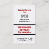 Industrieel onderhoud reinigingsdiensten visitekaartje (Achterkant)