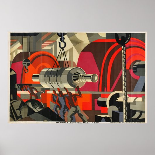 industrieel poster voor elektrische machines (Voorkant)