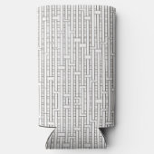 Industrieel raster-zwart en wit Modern geometrisch Seltzer Blikjeskoeler (Achterkant)