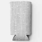 Industrieel raster-zwart en wit Modern geometrisch Seltzer Blikjeskoeler (Voorkant)