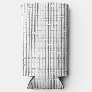 Industrieel raster-zwart en wit Modern geometrisch Seltzer Blikjeskoeler