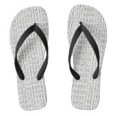 Industrieel raster-zwart en wit Modern geometrisch Teenslippers (Voetbed)