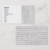 Industrieel raster-zwart en wit Modern geometrisch Visitekaartje (Voorkant / Achterkant)