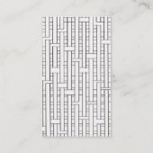 Industrieel raster-zwart en wit Modern geometrisch Visitekaartje (Achterkant)