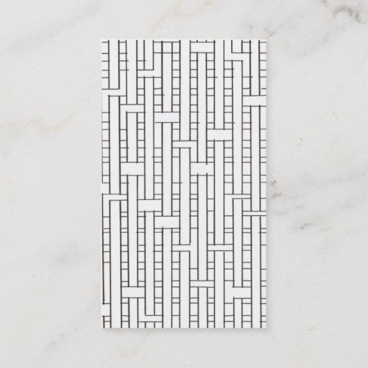 Industrieel raster-zwart en wit Modern geometrisch Visitekaartje (Achterkant)