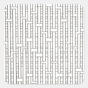 Industrieel Raster-Zwart En Wit Moderne Geometrisc Vierkante Sticker