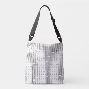 Industrieel raster-Zwart en Witte Modern minimalis Crossbody Tas