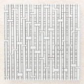 Industrieel raster-Zwart en Witte Modern minimalis Glazen Onderzetter (Voorkant)