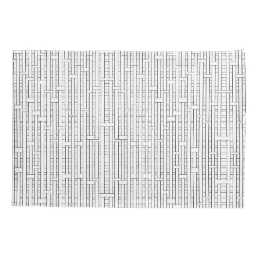 Industrieel raster-Zwart en Witte Modern minimalis Kussensloop (Achterkant)