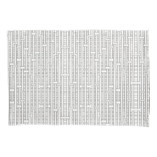 Industrieel raster-Zwart en Witte Modern minimalis Kussensloop (Voorkant)