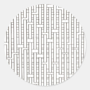 Industrieel raster-Zwart en Witte Modern minimalis Ronde Sticker