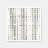 Industrieel raster-Zwart en Witte Modern minimalis Servet (Voorkant)