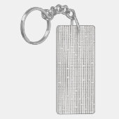 Industrieel raster - Zwart-wit modern minimalistis Sleutelhanger (Voorkant Links)