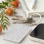 Industrieel raster - Zwart-wit modern minimalistis Sleutelhanger (Voorkant Rechts)