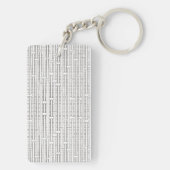 Industrieel raster - Zwart-wit modern minimalistis Sleutelhanger (achterkant)