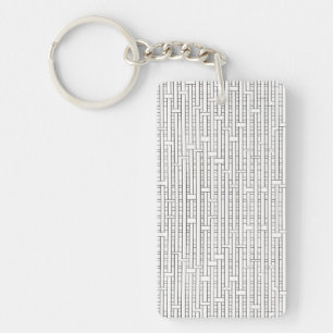 Industrieel raster - Zwart-wit modern minimalistis Sleutelhanger