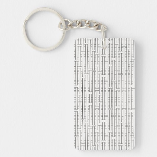 Industrieel raster - Zwart-wit modern minimalistis Sleutelhanger (Voorkant)