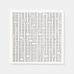 Industrieel raster - zwart-wit moderne geometrisch servet