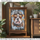 Industrieel Retro Steampunk Bulldog EF2R Decoupage Tissuepapier