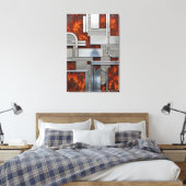 Industrieel Roestig Metaal Steampunk Geometrisch Canvas Afdruk (Insitu (Slaapkamer))