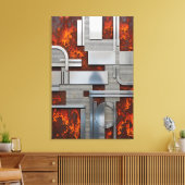 Industrieel Roestig Metaal Steampunk Geometrisch Canvas Afdruk (Insitu (Woonkamer))