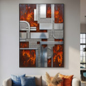 Industrieel Roestig Metaal Steampunk Geometrisch Poster