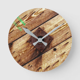 Industrieel Rustiek Hout Ronde Klok