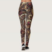 Industrieel Rustiek Steampunk Patroon Leggings (Achterkant)