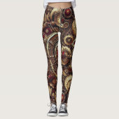 Industrieel Rustiek Steampunk Patroon Leggings (Voorkant)